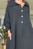 Made in Italy Paulo Pillow Cotton Sailor Dress Black /10 =